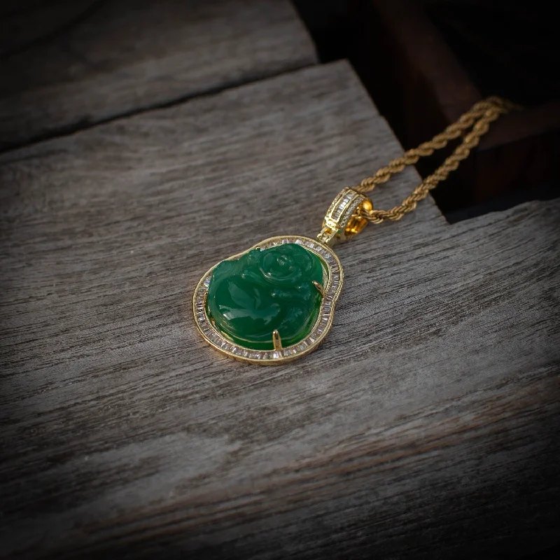 women's necklace with lucky charm -Jade Buddha Necklace