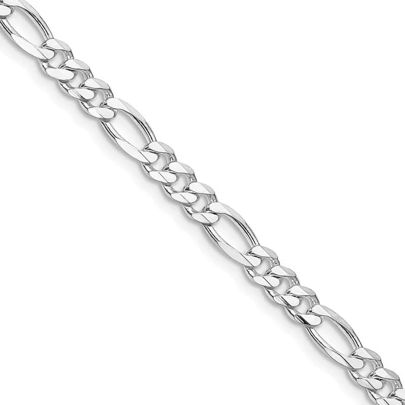 women's necklace luxury collection -Sterling Silver Rhodium-plated 4.5mm Figaro Chain Necklace