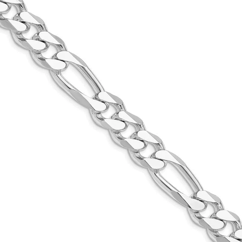 women's necklace diamond -Sterling Silver Rhodium-plated 10.75mm Figaro Chain Necklace