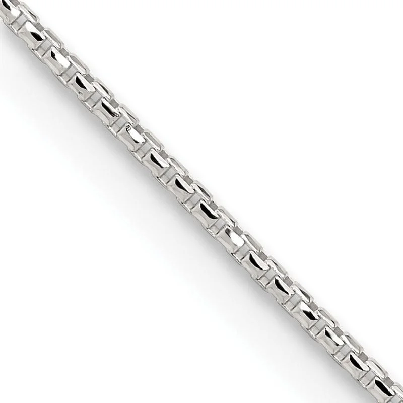 women's necklace for weddings -Sterling Silver 1.5mm Diamond-cut Round Box Chain Necklace