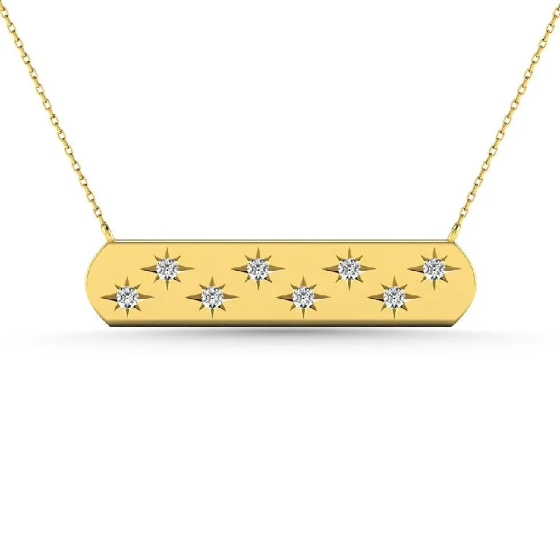 women's necklace with diamonds -Diamond 1/8 Ct.Tw. Bar Necklace in 10K Yellow Gold