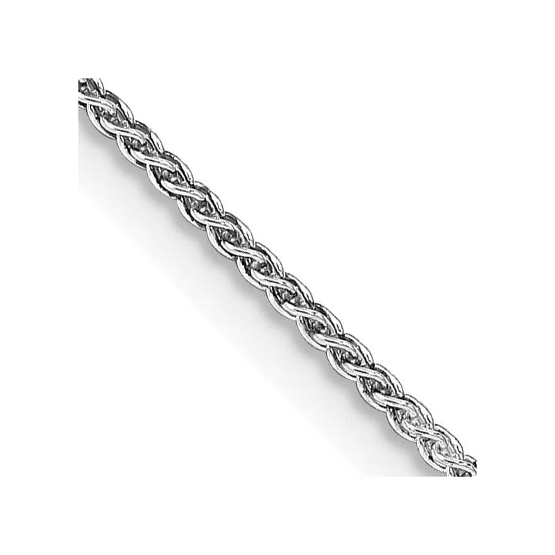 women's necklace elegant design -Sterling Silver Rhodium-plated 1.25mm Round Spiga Chain Necklace