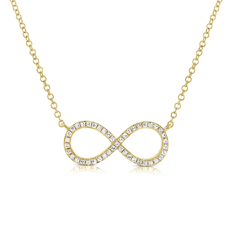 women's necklace with turquoise -14K Gold Infinity Necklace with Diamonds