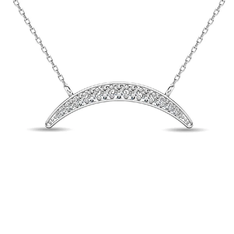 women's necklace rose gold -Diamond 1/6 ct tw Crescent Necklace in 10K White Gold