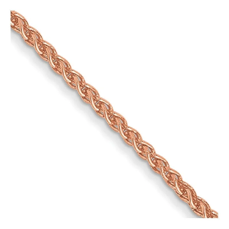 women's necklace fashion statement -14K Rose Gold 1mm Solid Polished Spiga with Lobster Clasp Chain Necklace