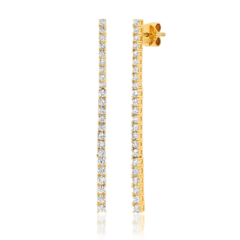 women's earrings celestial theme -DIAMOND TENNIS EARRINGS, GOLD