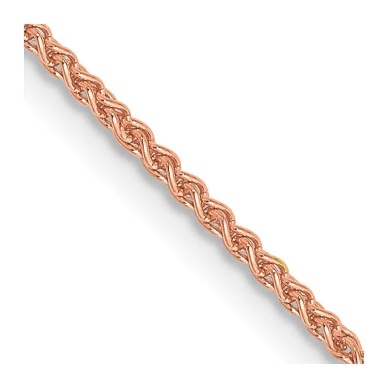 women's necklace for best friend -14K Rose Gold 1.25mm Solid Polished Spiga with Lobster Clasp Chain Necklace