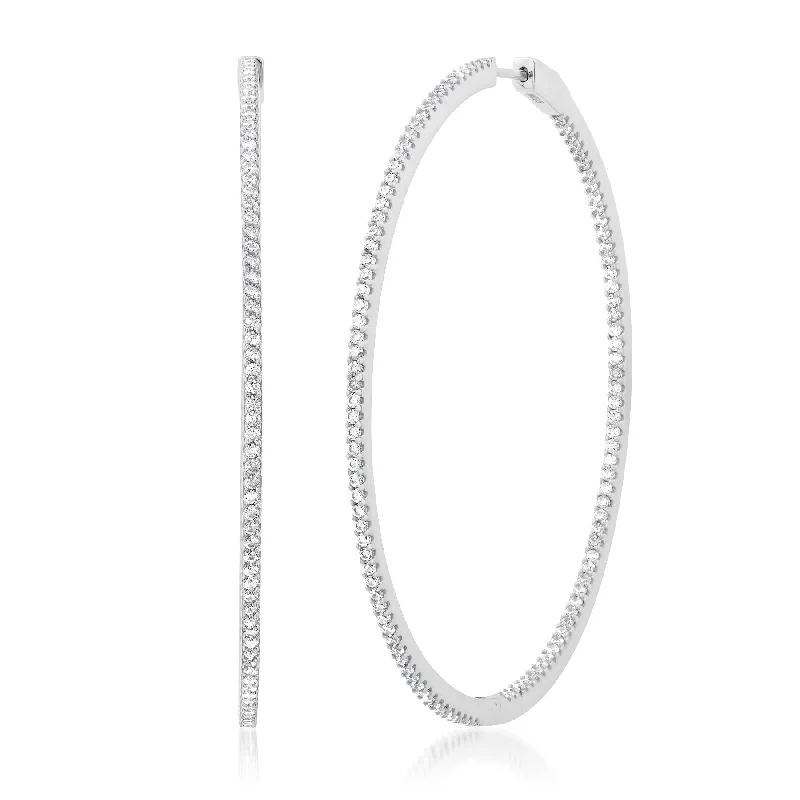 women's earrings hoop -JUMBO ROUND HOOPS, SILVER