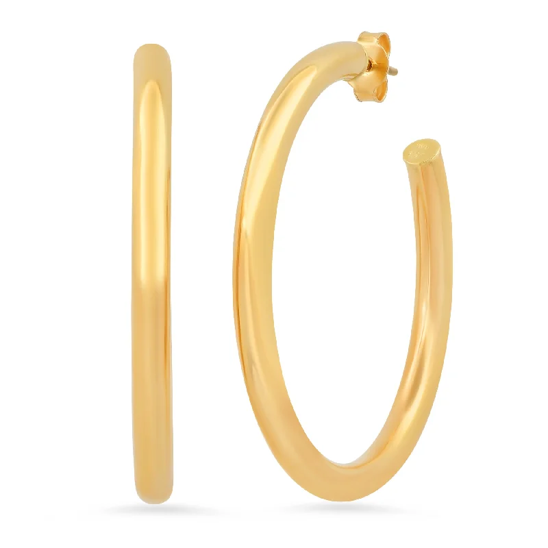 women's earrings clip on -LARGE TUBE HOOPS, 14kt GOLD