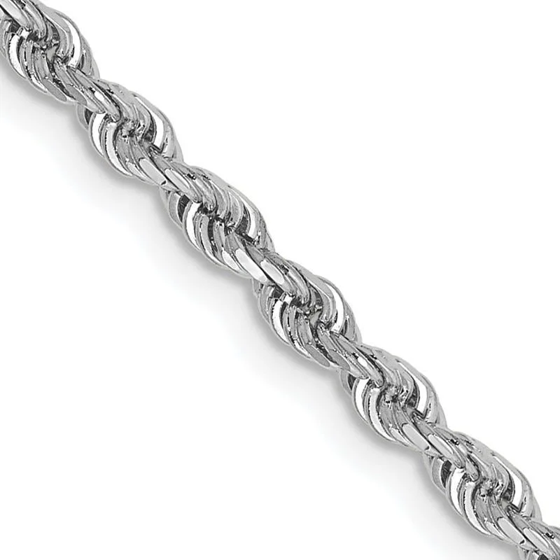 women's necklace handmade artisan -14K White Gold 2.75mm Diamond-cut Quadruple Rope Lobster Clasp Chain Necklace