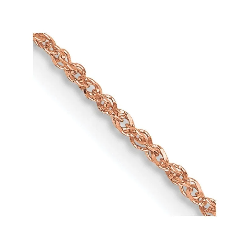 women's necklace with floral design -14K Rose Gold 1.10mm Ropa with Spring Ring Clasp Chain Necklace