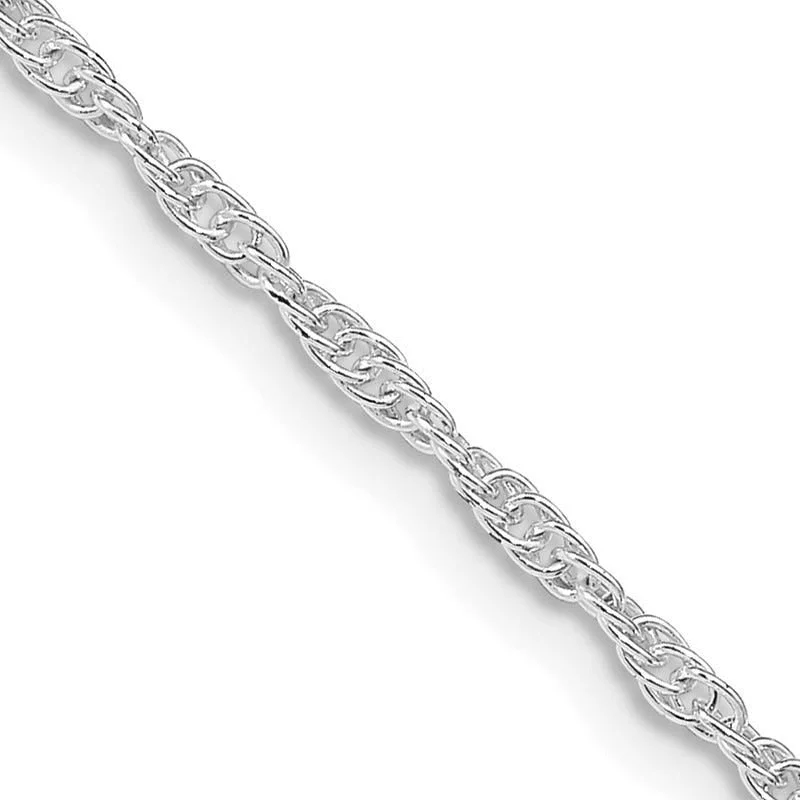 women's necklace adjustable length -Sterling Silver Rhodium-plated 2mm Loose Rope Chain Necklace