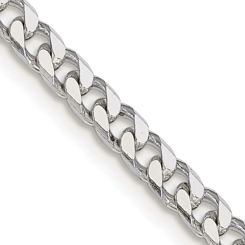 women's necklace luxury brand -Sterling Silver Polished 3.5mm Curb Chain Necklace