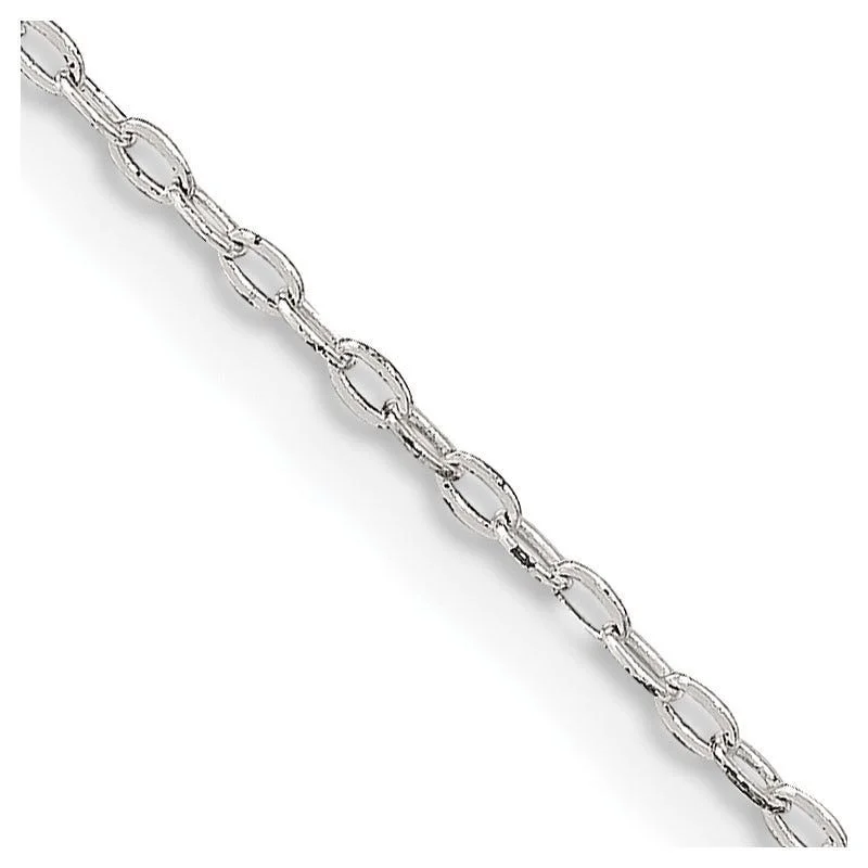 women's necklace trendy styles -Sterling Silver 1.4mm Flat Oval Cable Chain Necklace