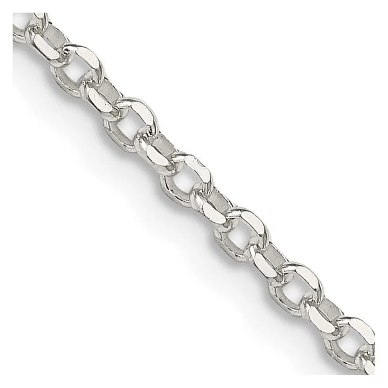 women's necklace vintage -Sterling Silver 2.5mm Diamond-cut Cable Chain Necklace w/4in ext.