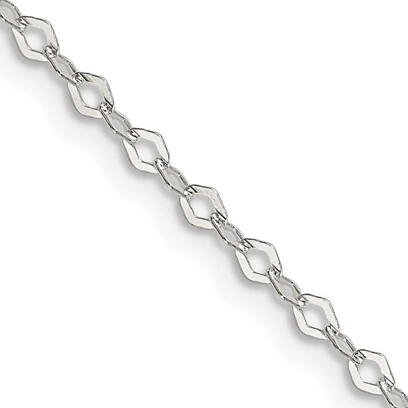 women's necklace unique styles -Sterling Silver 2.25mm Fancy Rolo Chain Necklace