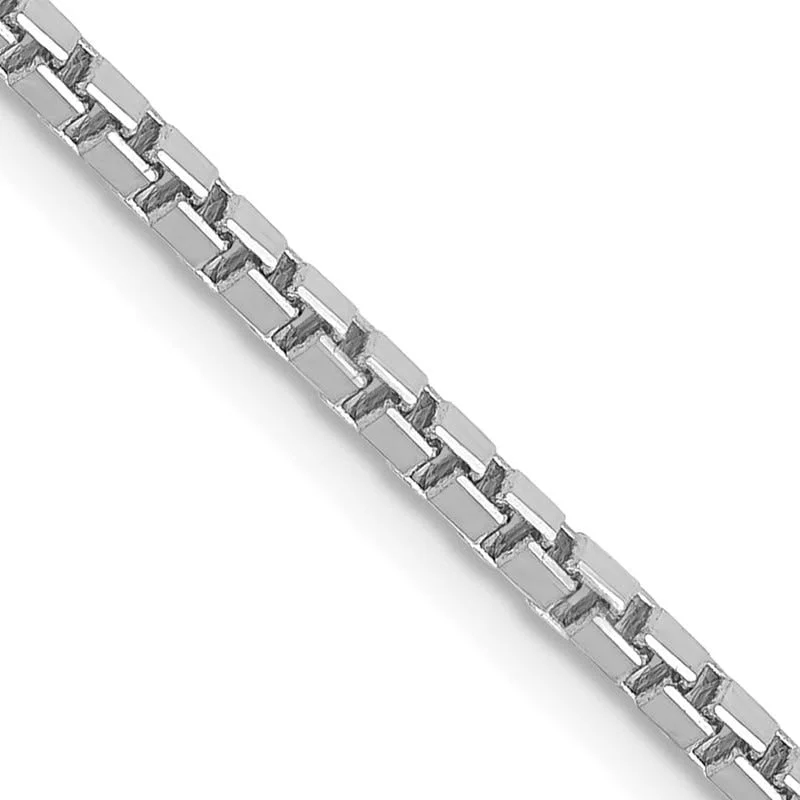 women's necklace silver -14K White Gold 1.9mm Box with Lobster Clasp Chain Necklace