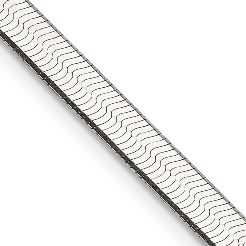 women's necklace bold statement -Sterling Silver 4.5mm Magic Herringbone Chain Necklace