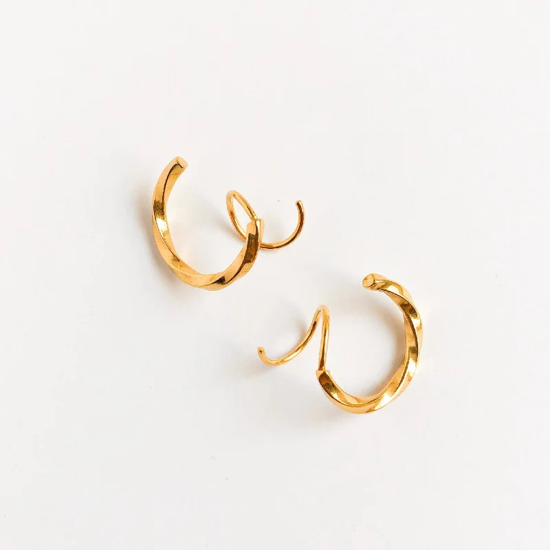 women's earrings lightweight -Julissa Faux Double Hoop Earrings