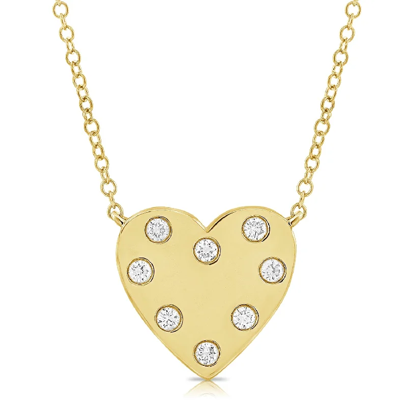 women's necklace chic and stylish -Unique 14K Gold Heart Necklace with Diamonds