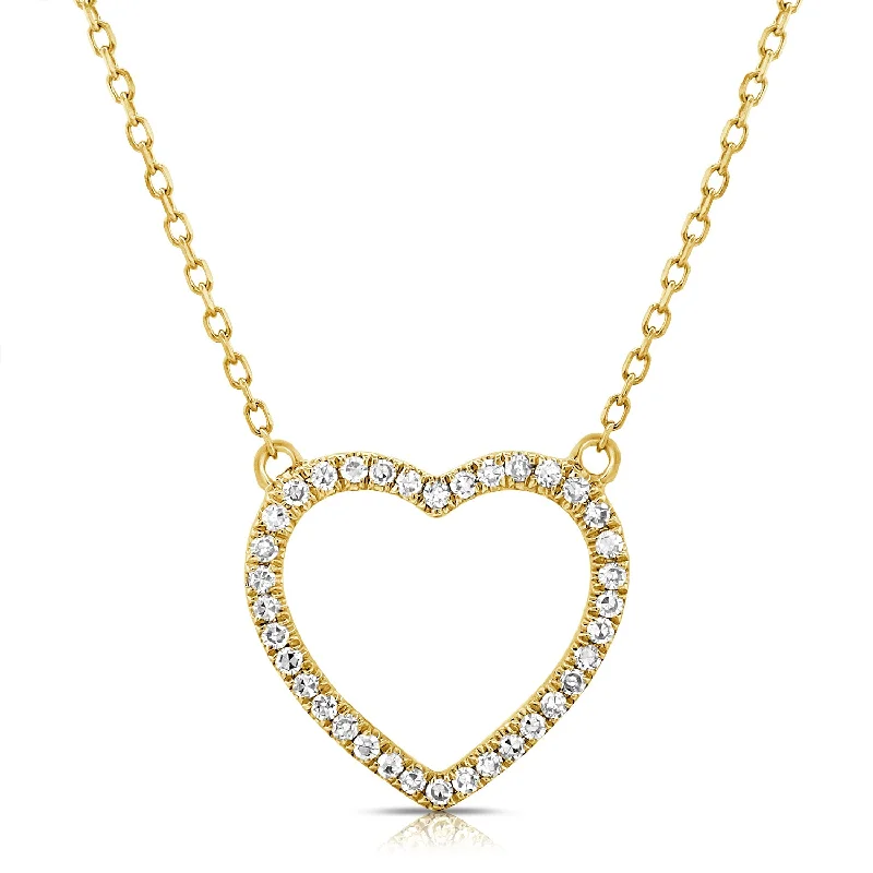 women's necklace best seller -Open Heart Diamond Pendant Necklace in 14K Gold