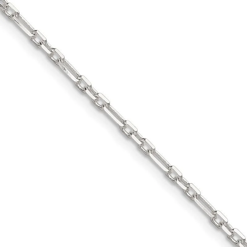 women's necklace elegant fashion -Sterling Silver D/C 2mm 3 Short Plus 1 Long Cable Link Chain Necklace