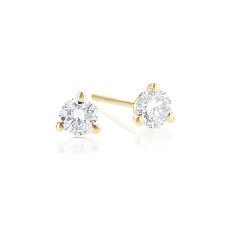 women's earrings twisted hoop -0.27 Cttw Round Diamond Martini Stud 14K Yellow Gold Earrings