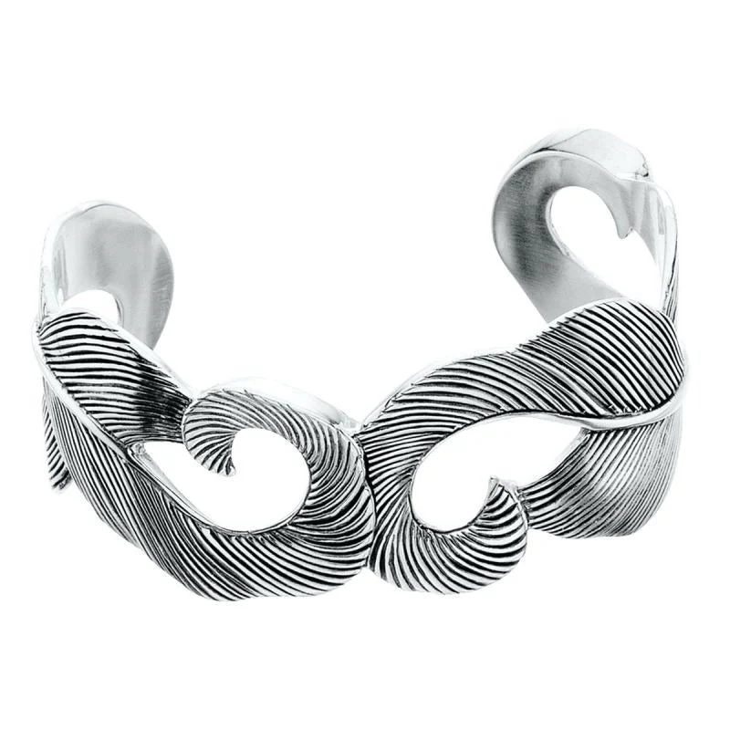 women's bracelets nature inspired -Grainger McKoy Sterling Silver Mallard Feather Cuff