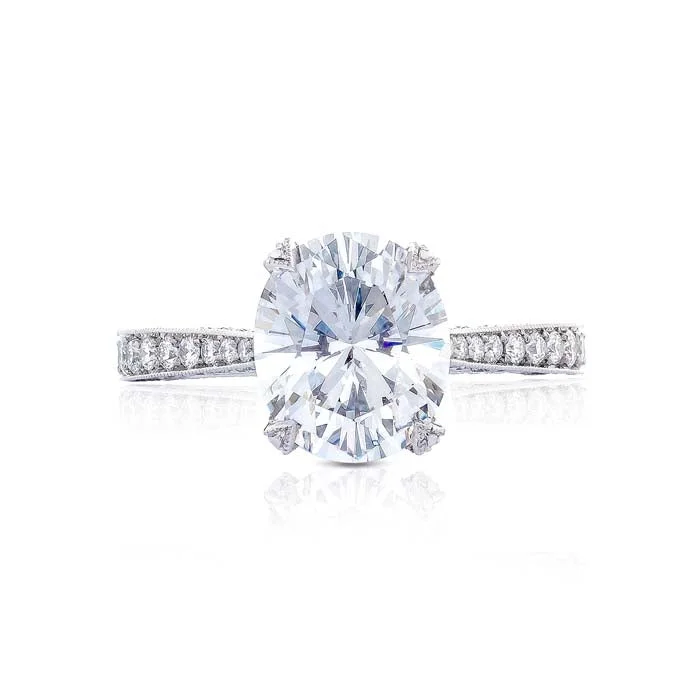 women's engagement rings engagement gift -Tacori .73TW "Royal T" Oval Engagement Ring Semi-Mounting in 18K White Gold