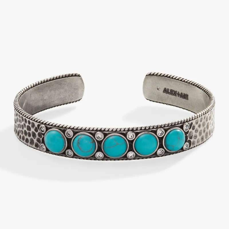 women's bracelets infinity charm -Turquoise Hammered Cuff