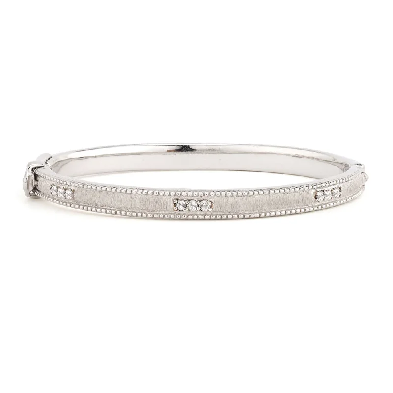 women's bracelets premium quality -Jude Frances Silver Simple Lisse Bangle