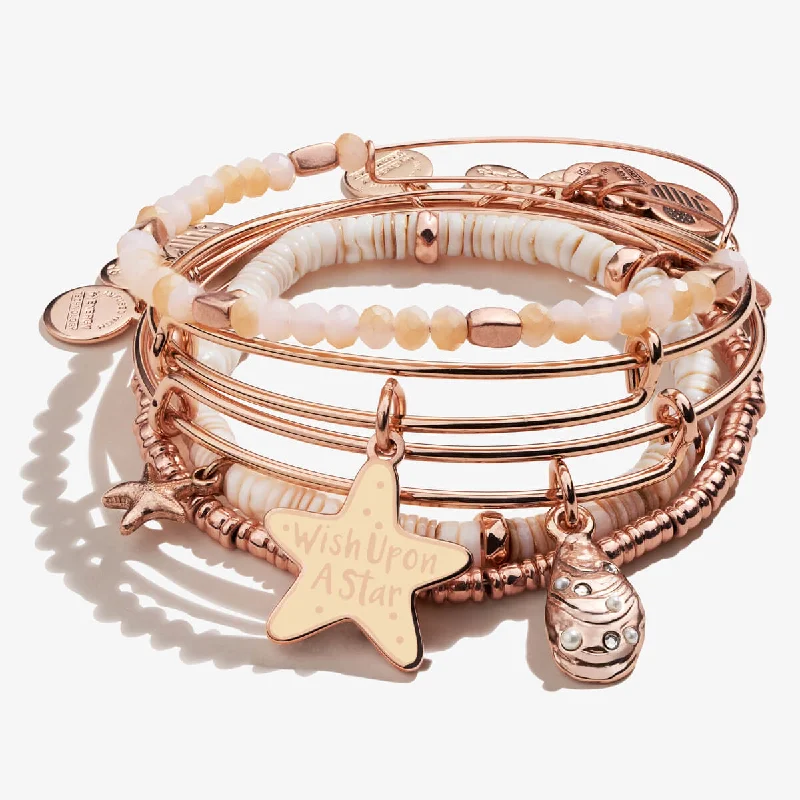 women's bracelets rose gold -Wish Upon a Star Bracelets, Set of 5