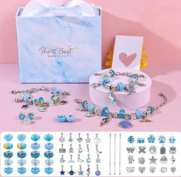 Blue Diy Bracelet Set (Gift Box)