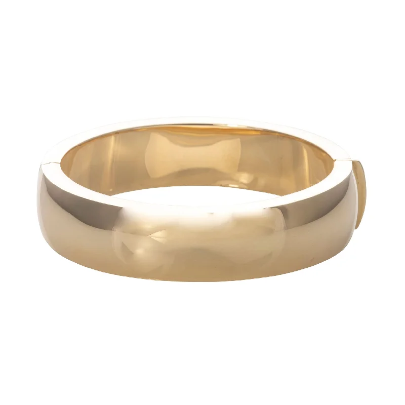 women's bracelets elegant touch -14K Yellow Gold Italian Half-Round 16mm Bangle