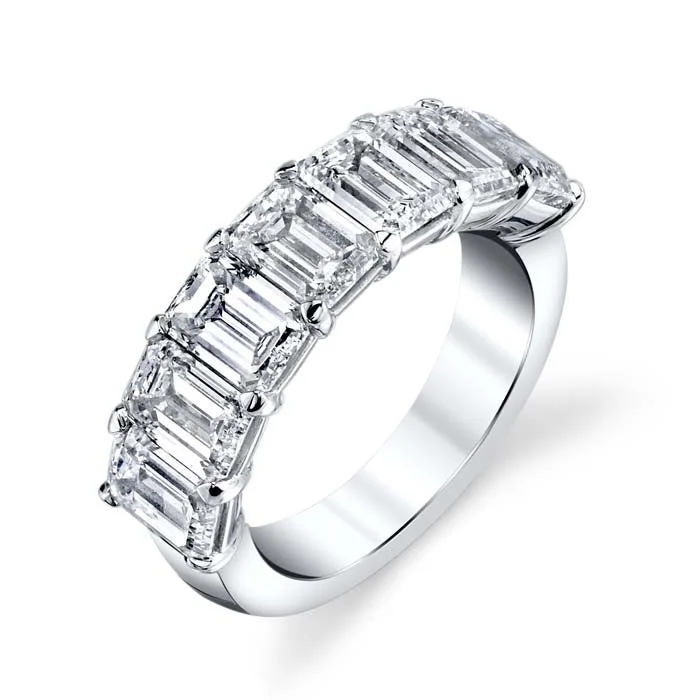 women's engagement rings luxury fashion -Mountz Collection Emerald Cut Diamond Wedding Band in Platinum