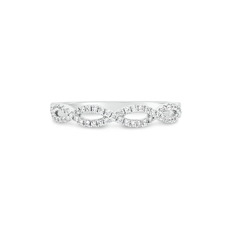 women's ring stacking set -Petite Diamond Infinity Ring