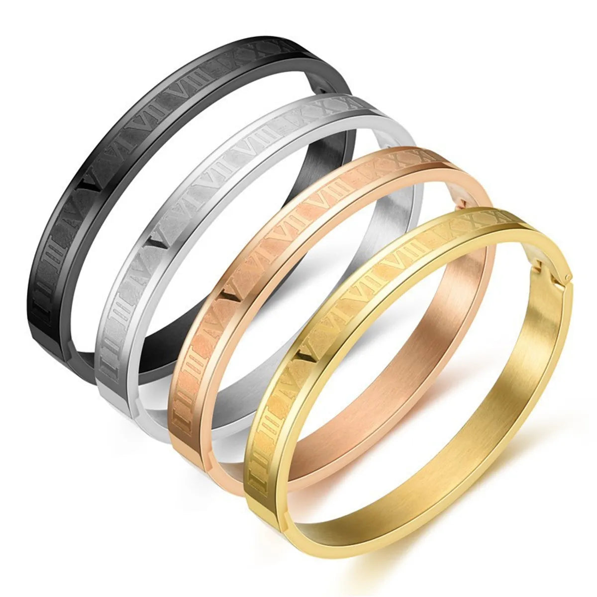 women's bracelets bangle set -Simple Style Number Stainless Steel Bangle