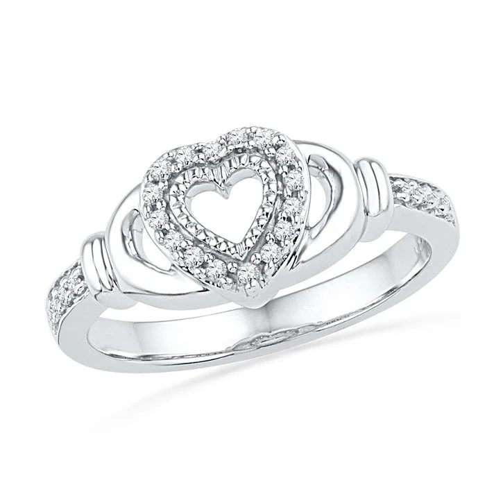 women's ring sapphire -Unique Diamond Heart Ring