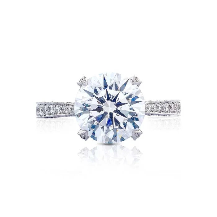 women's engagement rings affordable options -Tacori Classic Crescent RoyalT Round Solitaire Engagement Ring Semi-Mounting in Platinum