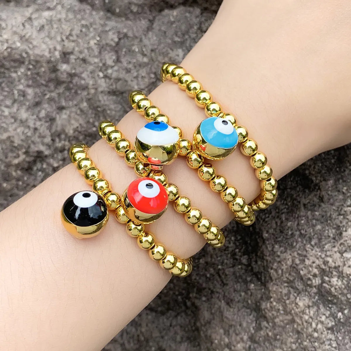 women's bracelets with opal -Fashion Devil's Eye Copper Plating Bracelets 1 Piece