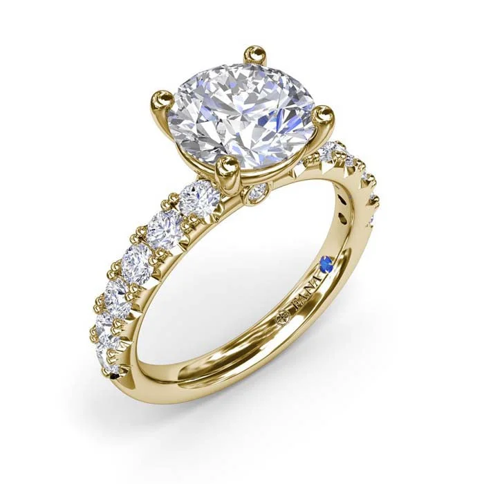 women's engagement rings dainty look -Fana Classic Solitaire Diamond Engagement Ring in 14K Yellow Gold