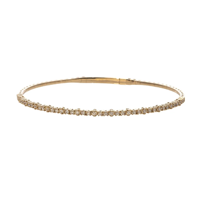 women's bracelets with lucky charm -.50ctw Diamond 14K Yellow Gold Flexible Bangle