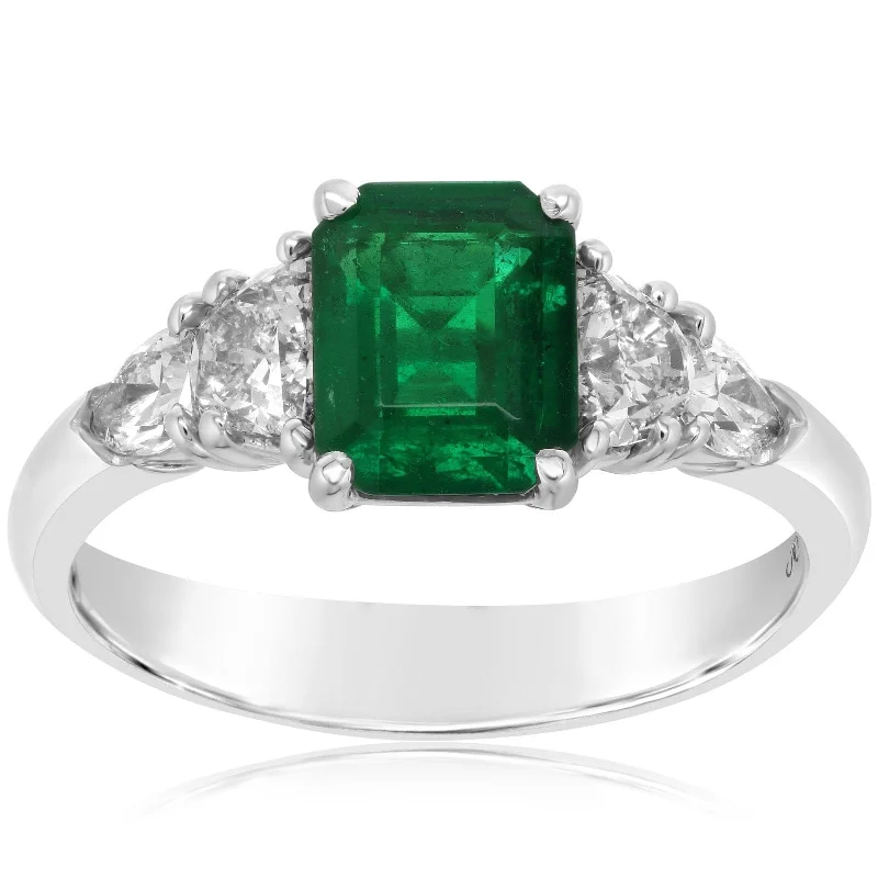 women's engagement rings eternity band -JB STAR Emerald & Diamond Ring