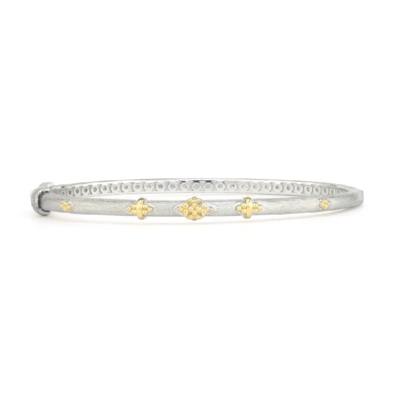 women's bracelets moon and stars -Jude Frances Mixed Metal Beaded Trio Bangle