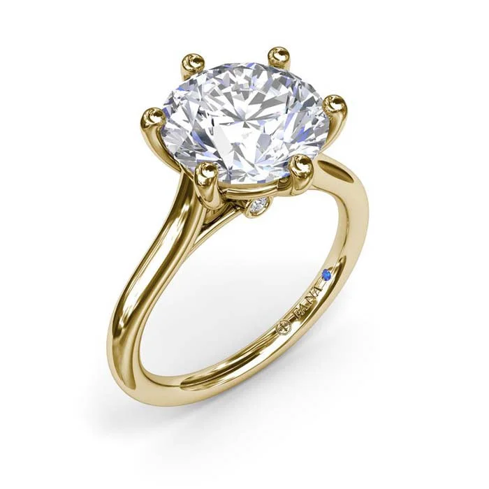 women's engagement rings handcrafted masterpiece -Fana Six Prong Diamond Engagement Ring in 14K Yellow Gold