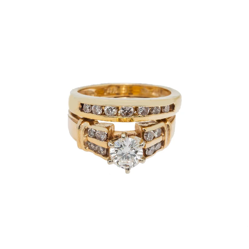 women's engagement rings elegant touch -18K Yellow Gold & 1.01ct Diamond Ring (8gm)