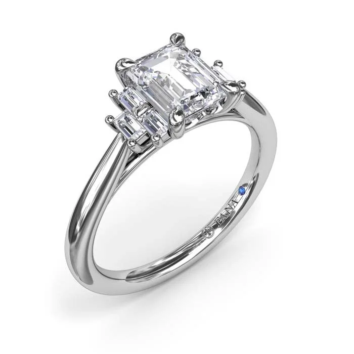 women's engagement rings thick band -Fana Cluster Diamond Engagement Ring in 14K White Gold