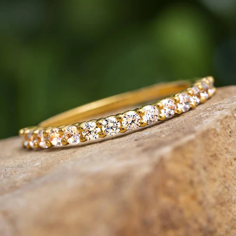 women's ring celestial theme -Traditional Diamond Anniversary Band, Half Eternity Ring