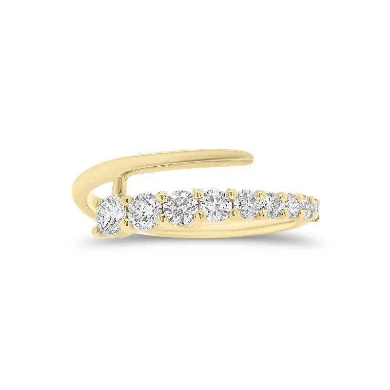 women's ring layered look -Graduated Diamond Wrap Ring