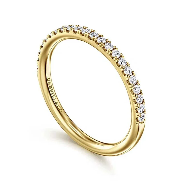 women's engagement rings designer brand -Gabriel & Co. Diamond Wedding Band in 14K Yellow Gold